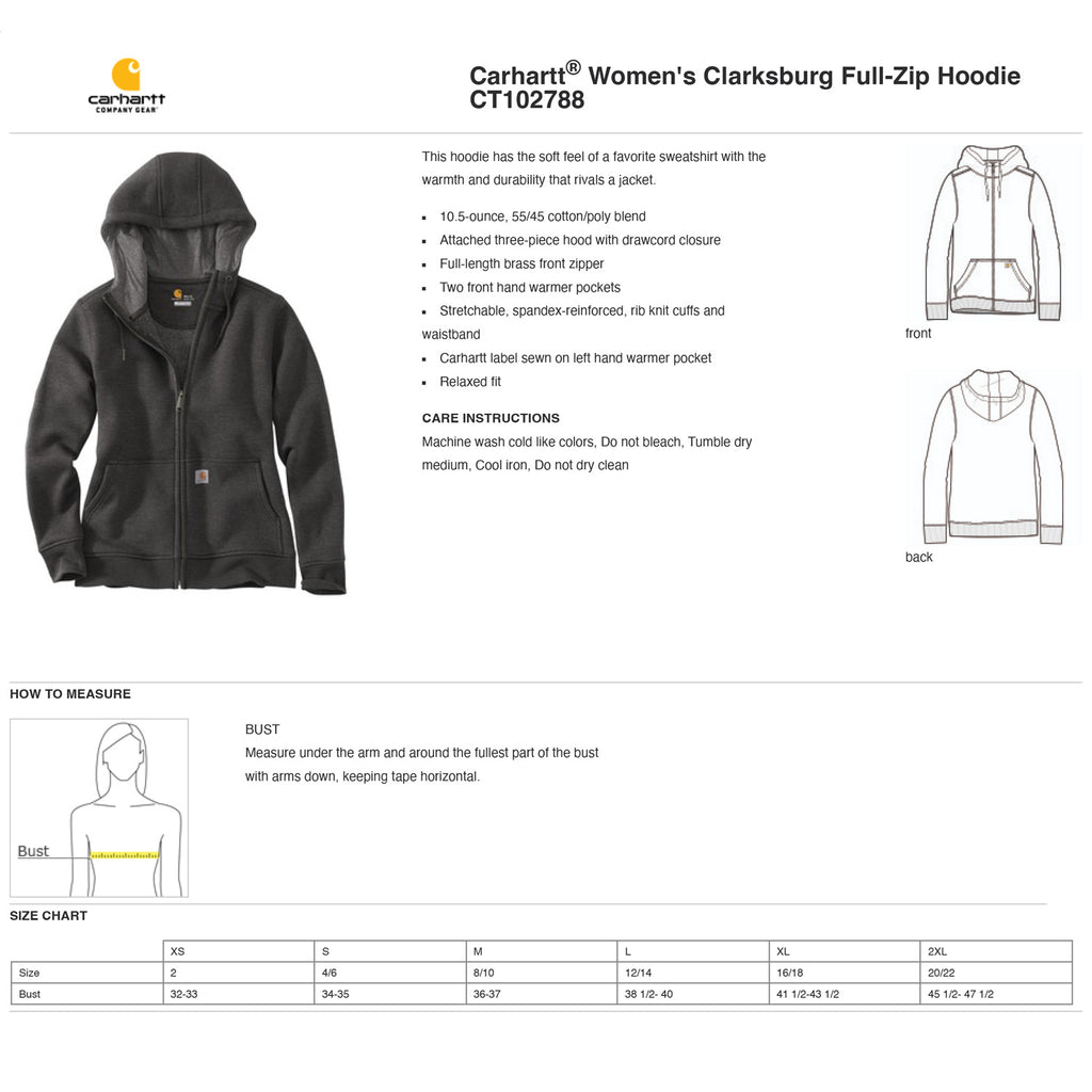 Carhartt Dependability Women s Zip Hoodie Clutch Merch
